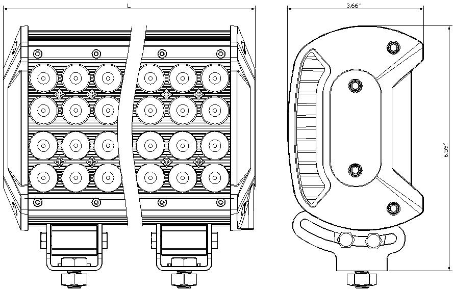 BL-B09   4 Inch  36W Dual Row LED Light Bar